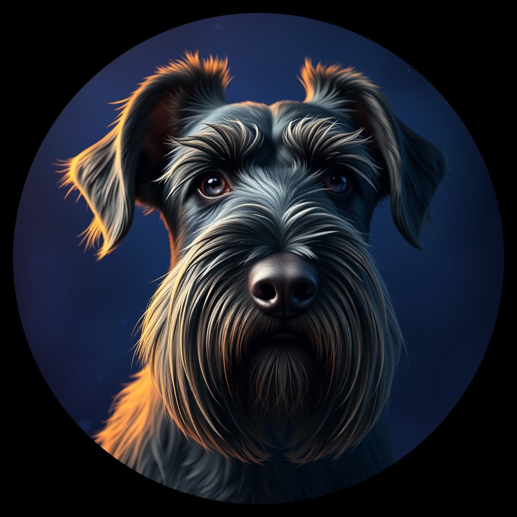 Cosmic medallion portrait of cHD4_248_cHD4_248, a Giant Schnauzer