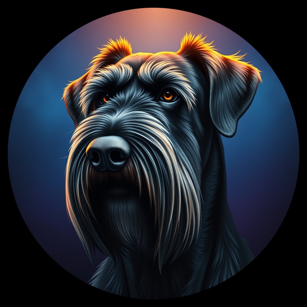 Cosmic medallion portrait of cHD4_249_cHD4_249, a Giant Schnauzer