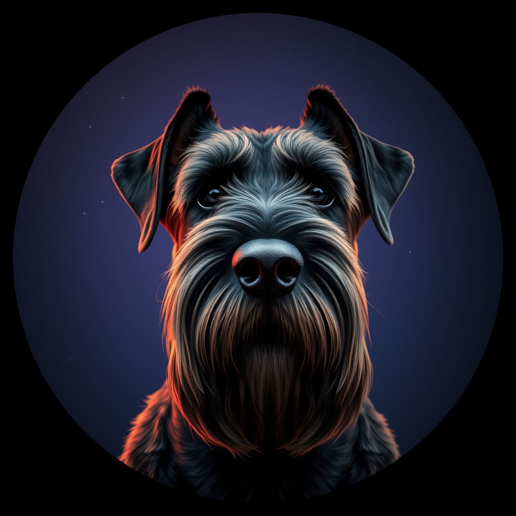 Cosmic medallion portrait of cHD4_250_cHD4_250, a Giant Schnauzer