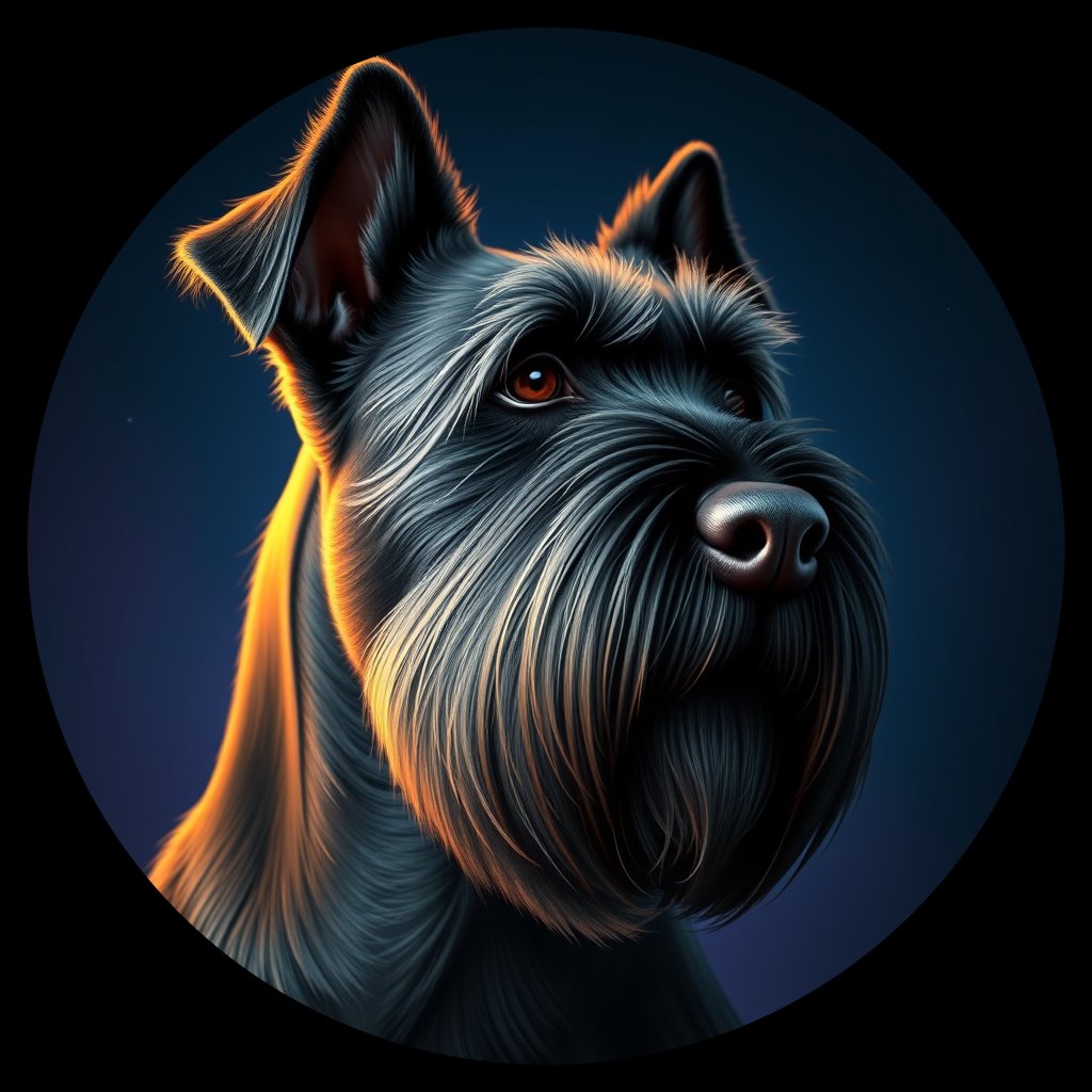 Cosmic medallion portrait of cHD4_251_cHD4_251, a Giant Schnauzer