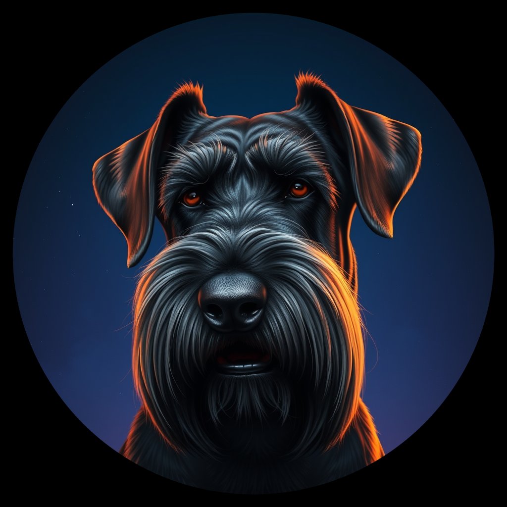 Cosmic medallion portrait of cHD4_254_cHD4_254, a Giant Schnauzer