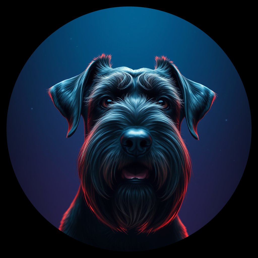 Cosmic medallion portrait of cHD4_255_cHD4_255, a Giant Schnauzer