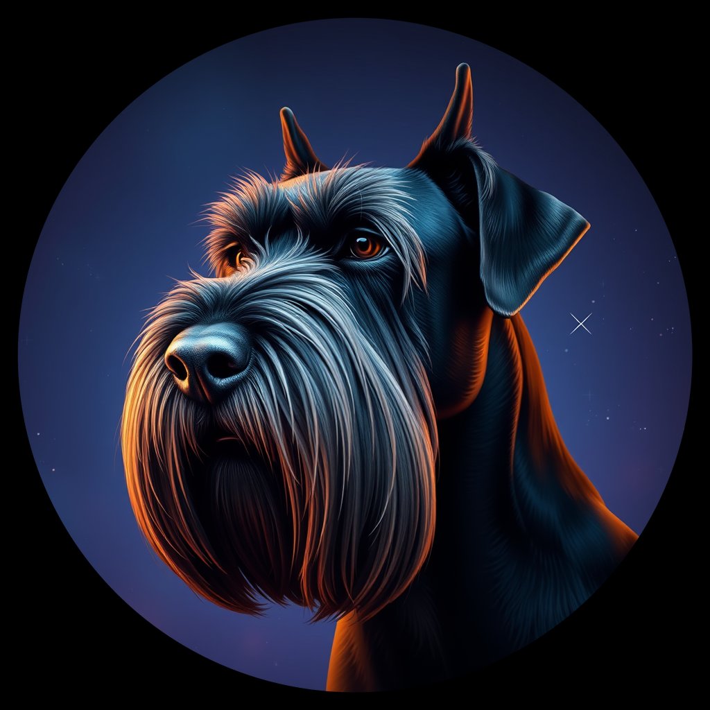 Cosmic medallion portrait of cHD4_256_cHD4_256, a Giant Schnauzer