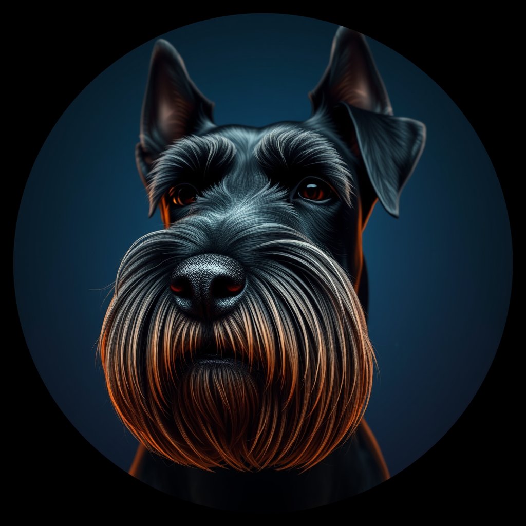 Cosmic medallion portrait of cHD4_257_cHD4_257, a Giant Schnauzer