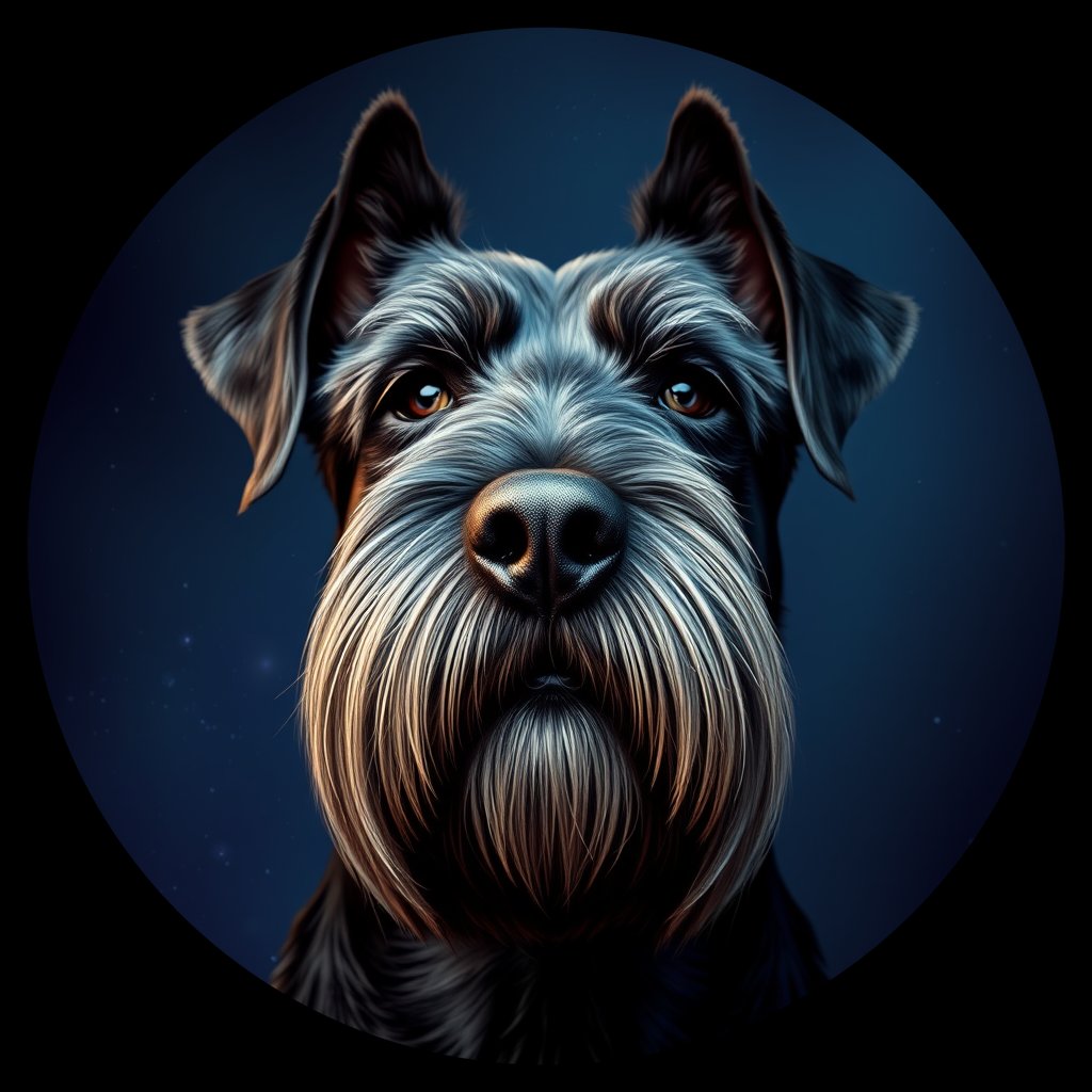 Cosmic medallion portrait of cHD4_259_cHD4_259, a Giant Schnauzer