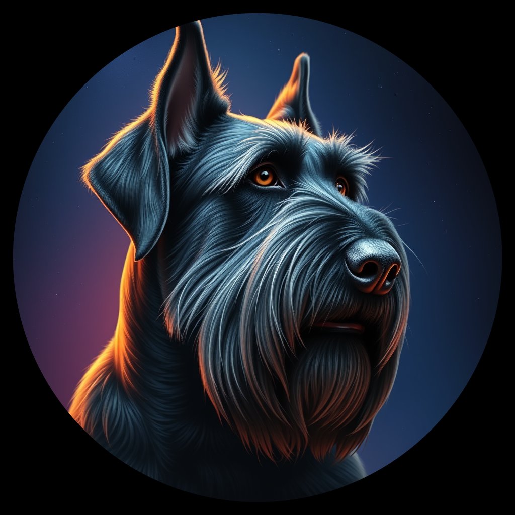 Cosmic medallion portrait of cHD4_262_cHD4_262, a Giant Schnauzer
