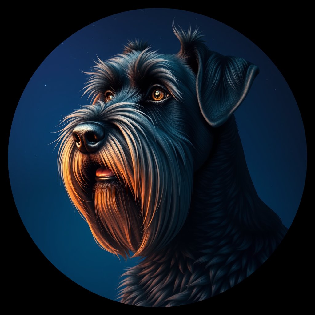 Cosmic medallion portrait of cHD4_263_cHD4_263, a Giant Schnauzer