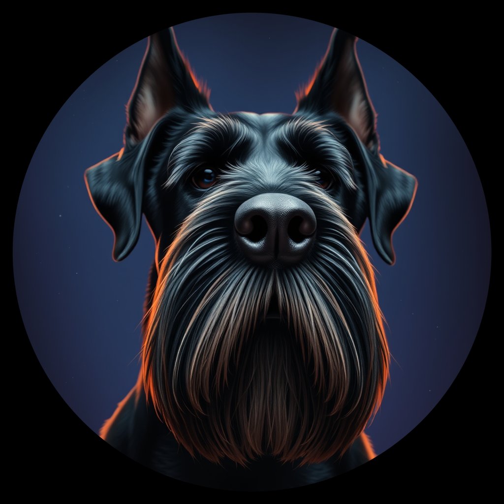 Cosmic medallion portrait of cHD4_265_cHD4_265, a Giant Schnauzer