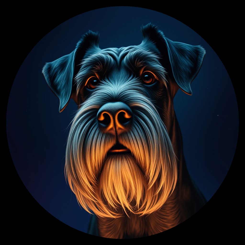 Cosmic medallion portrait of cHD4_266_cHD4_266, a Giant Schnauzer
