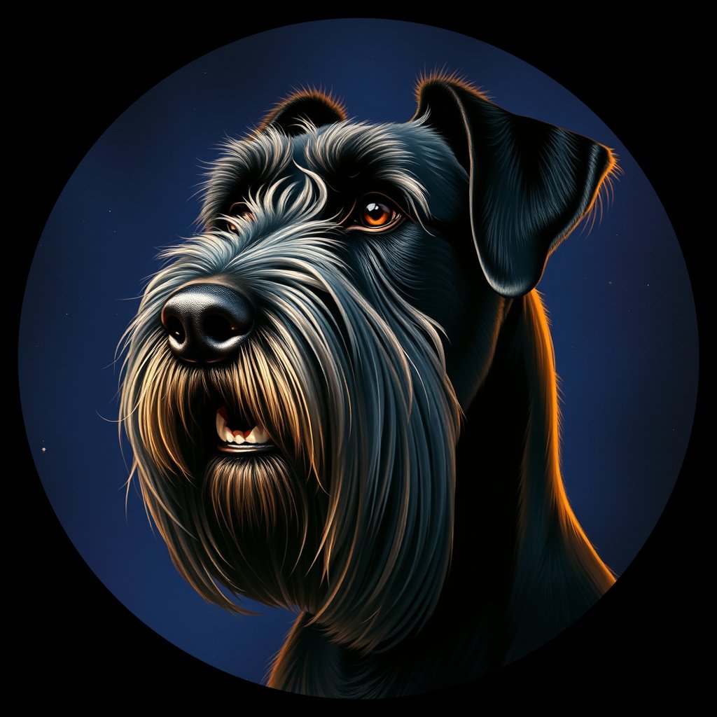 Cosmic medallion portrait of cHD4_268_cHD4_268, a Giant Schnauzer
