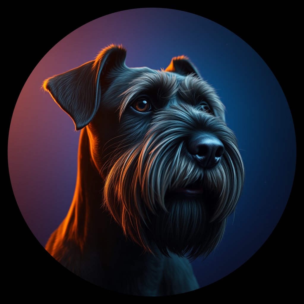 Cosmic medallion portrait of cHD4_269_cHD4_269, a Giant Schnauzer