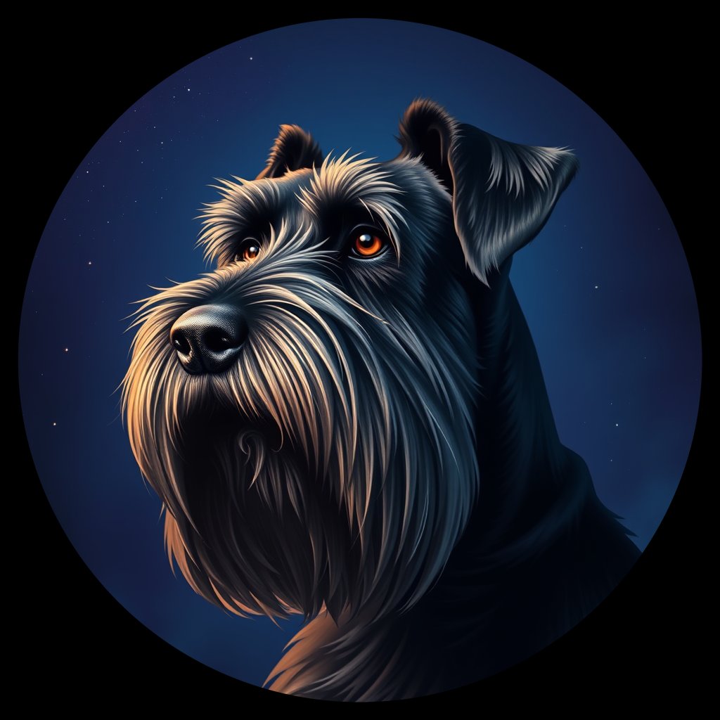 Cosmic medallion portrait of cHD4_271_cHD4_271, a Giant Schnauzer