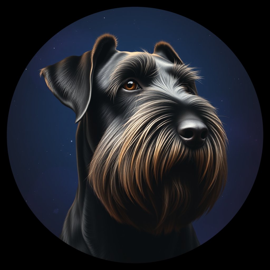 Cosmic medallion portrait of cHD4_274_cHD4_274, a Giant Schnauzer
