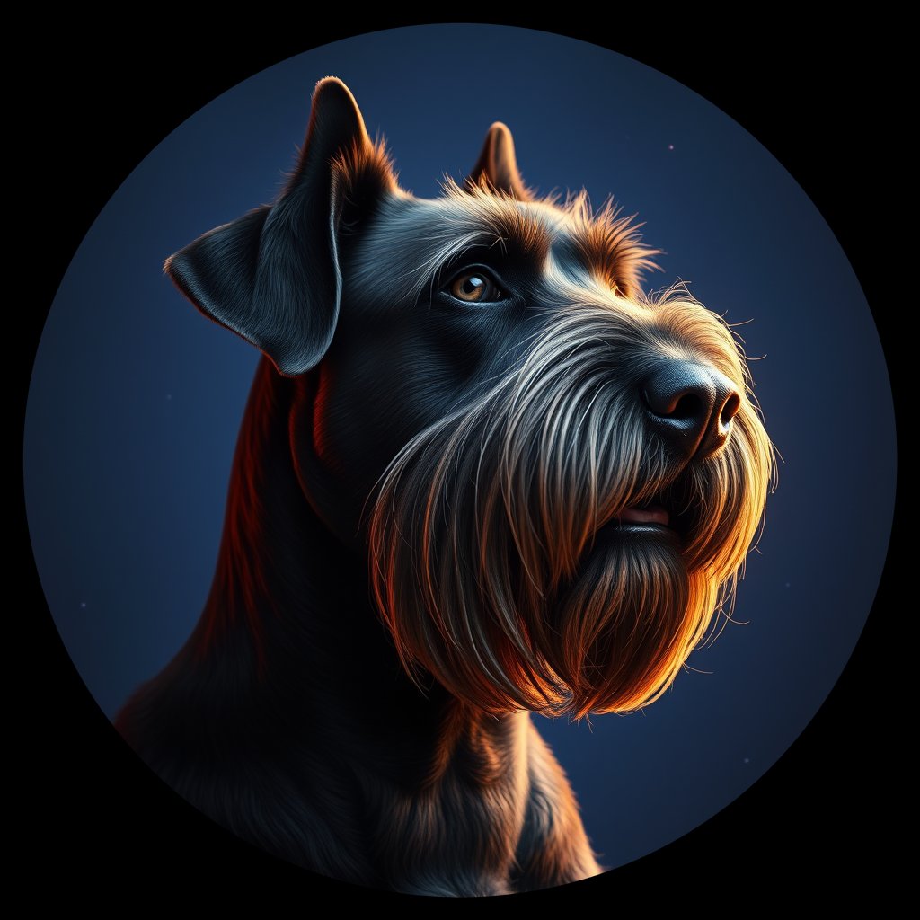 Cosmic medallion portrait of cHD4_275_cHD4_275, a Giant Schnauzer