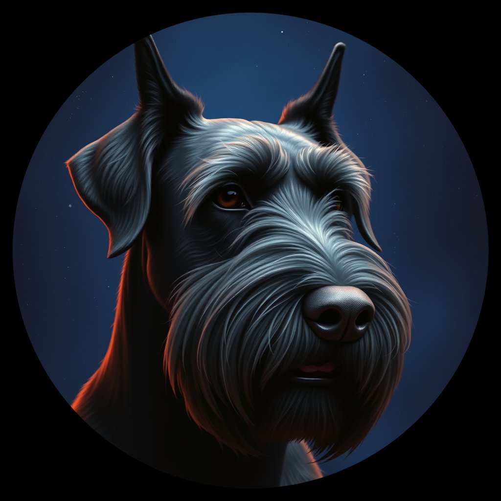Cosmic medallion portrait of cHD4_276_cHD4_276, a Giant Schnauzer