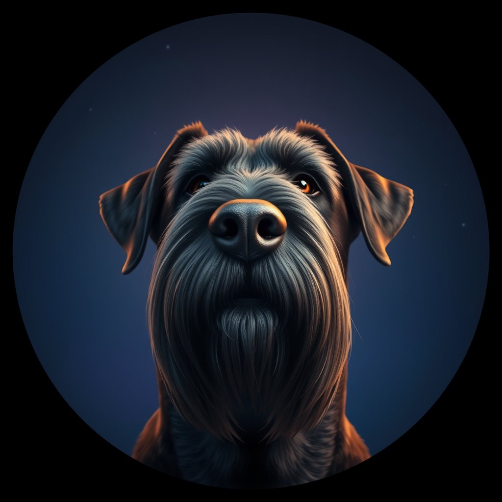 Cosmic medallion portrait of cHD5_300_cHD5_300, a Giant Schnauzer