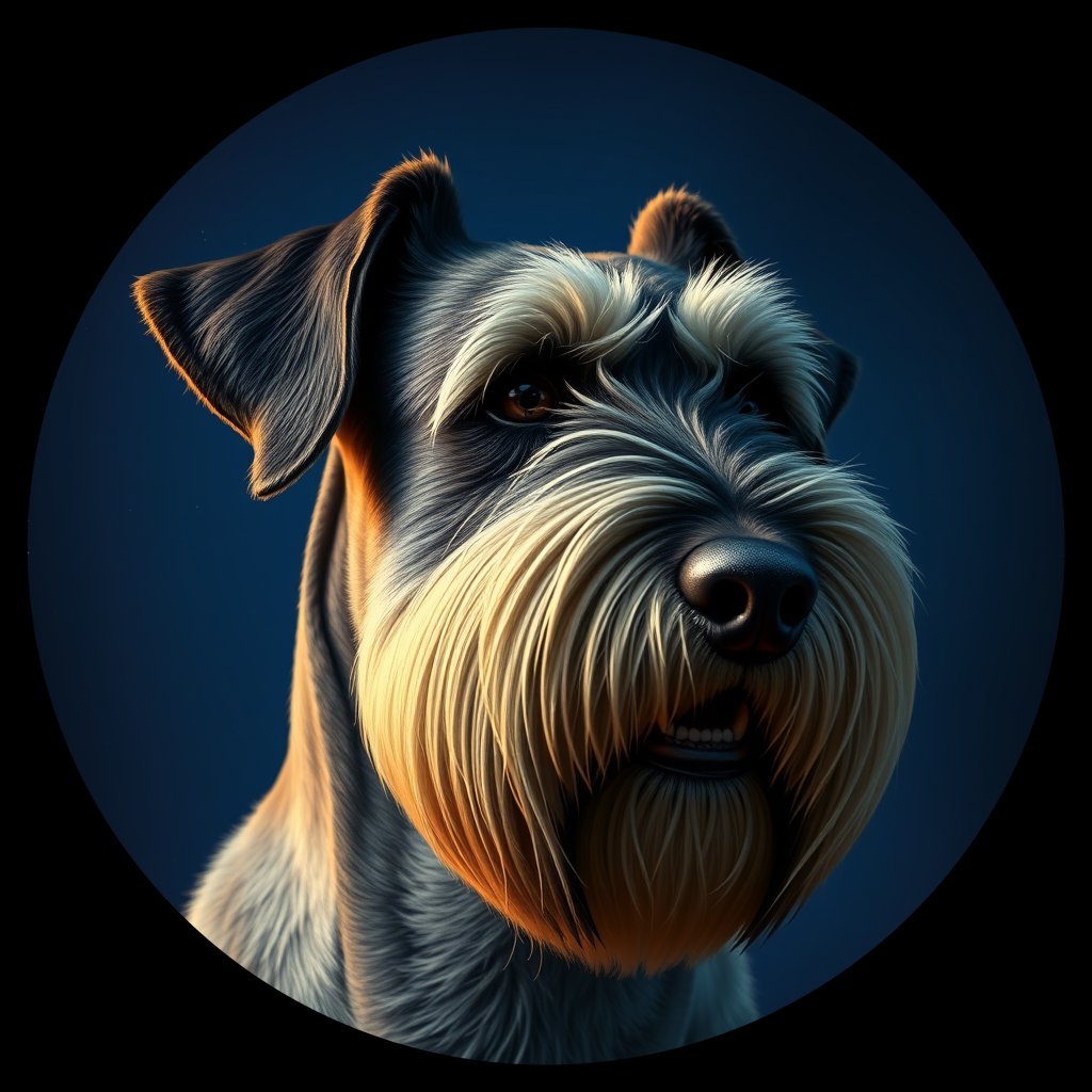 Cosmic medallion portrait of cHD5_303_cHD5_303, a Giant Schnauzer