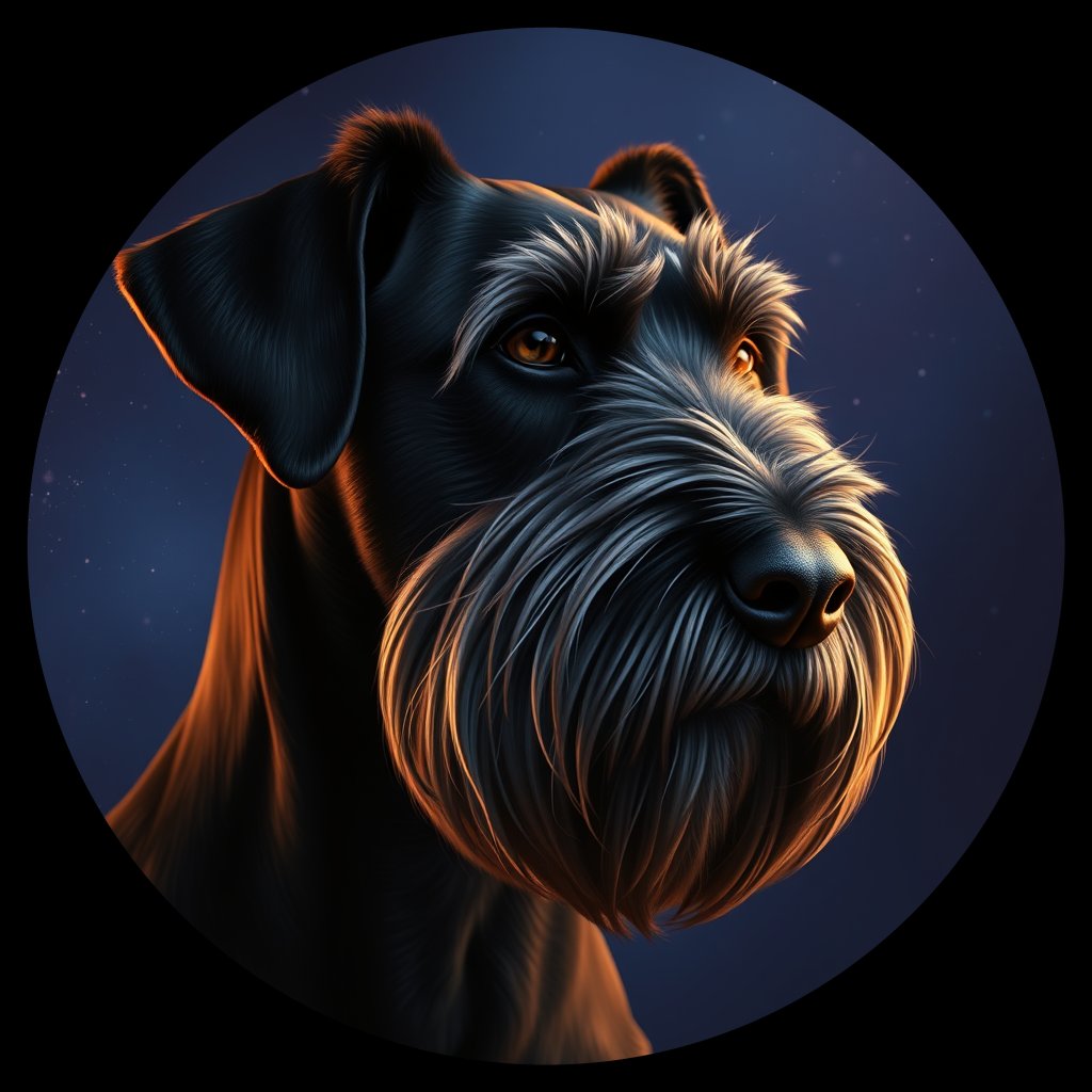 Cosmic medallion portrait of cHD5_305_cHD5_305, a Giant Schnauzer