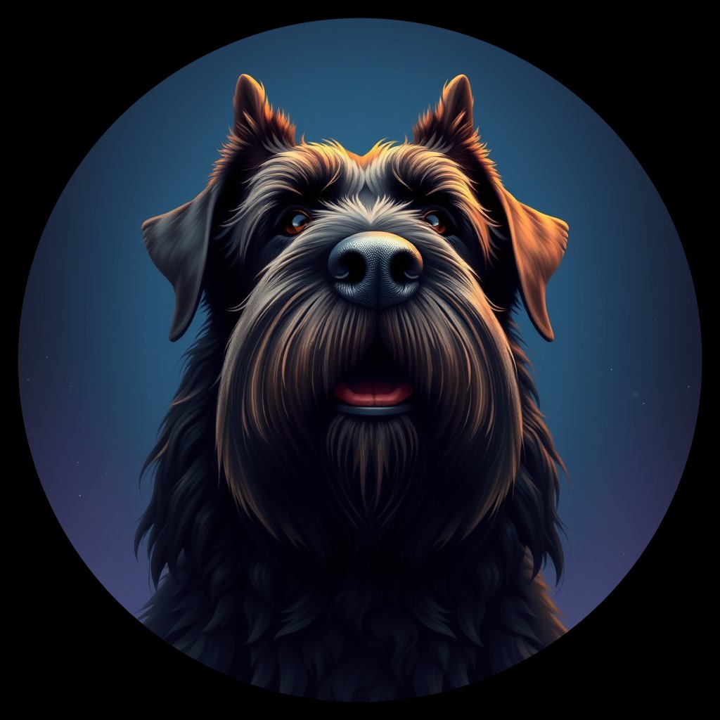 Cosmic medallion portrait of cHD5_307_cHD5_307, a Giant Schnauzer