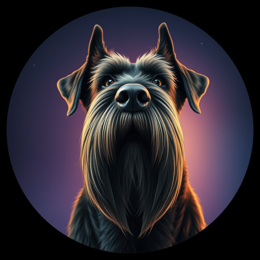 Cosmic medallion portrait of cHD5_308_cHD5_308, a Giant Schnauzer
