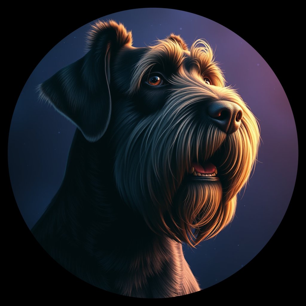 Cosmic medallion portrait of cHD5_311_cHD5_311, a Giant Schnauzer