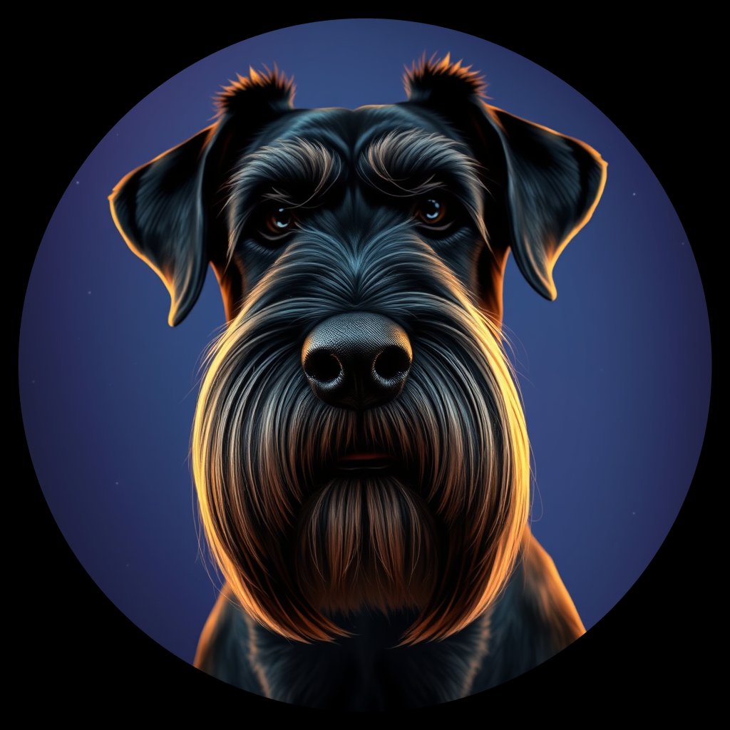 Cosmic medallion portrait of cHD5_312_cHD5_312, a Giant Schnauzer
