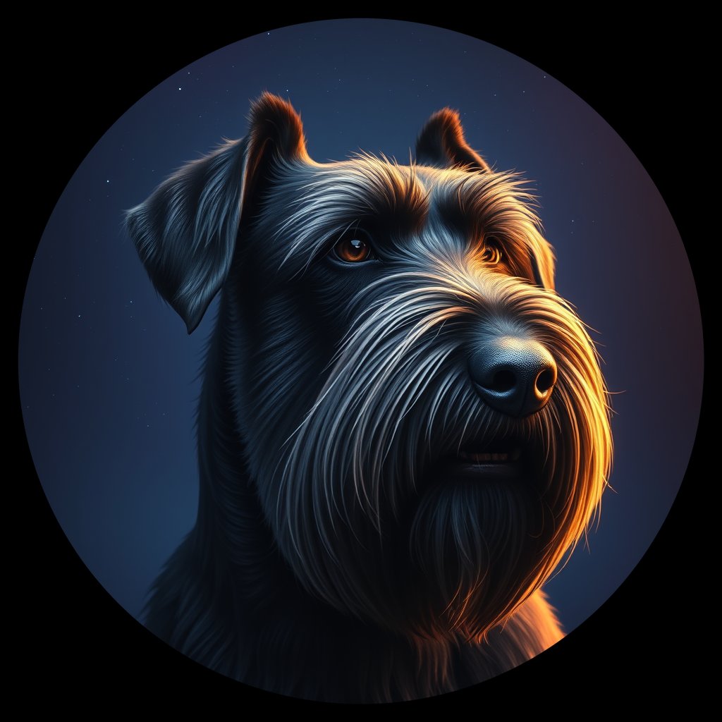 Cosmic medallion portrait of cHD5_313_cHD5_313, a Giant Schnauzer