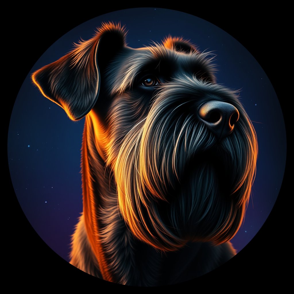 Cosmic medallion portrait of cHD5_316_cHD5_316, a Giant Schnauzer