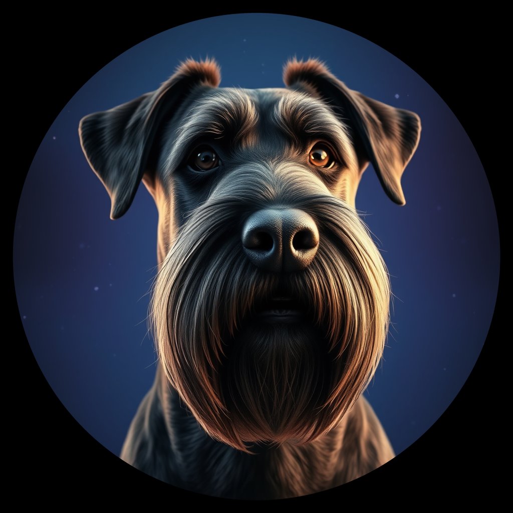 Cosmic medallion portrait of cHD5_318_cHD5_318, a Giant Schnauzer