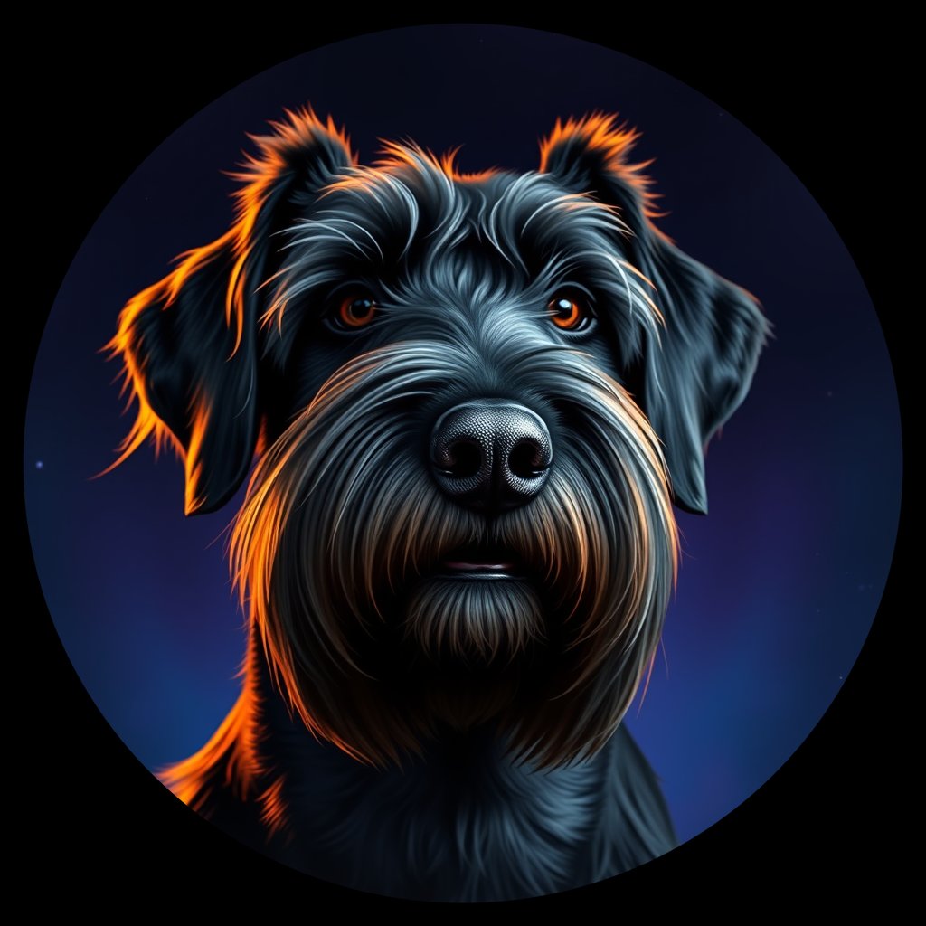 Cosmic medallion portrait of cHD5_319_cHD5_319, a Giant Schnauzer
