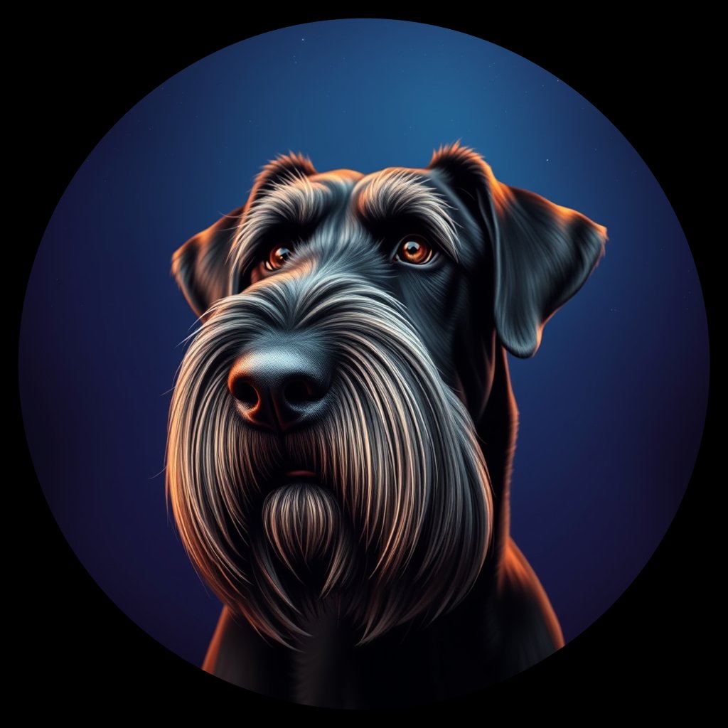 Cosmic medallion portrait of cHD5_320_cHD5_320, a Giant Schnauzer
