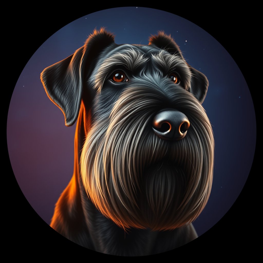 Cosmic medallion portrait of cHD5_321_cHD5_321, a Giant Schnauzer