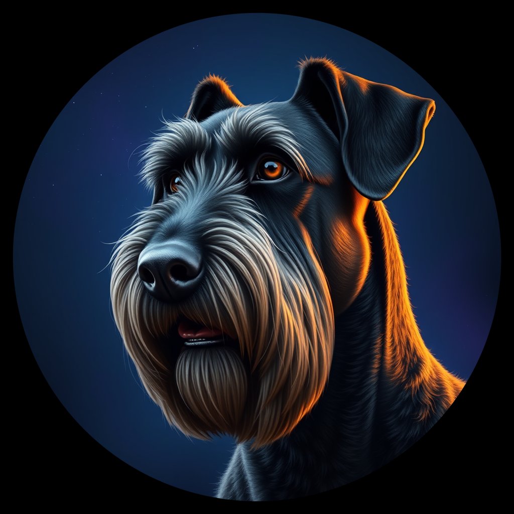 Cosmic medallion portrait of cHD5_322_cHD5_322, a Giant Schnauzer