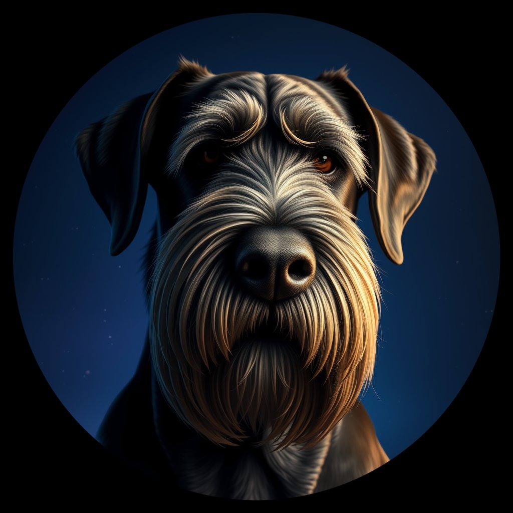 Cosmic medallion portrait of cHD5_325_cHD5_325, a Giant Schnauzer