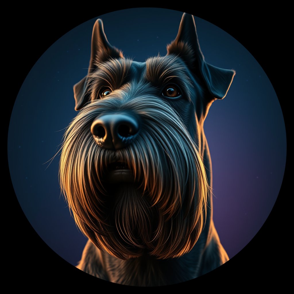 Cosmic medallion portrait of cHD5_326_cHD5_326, a Giant Schnauzer