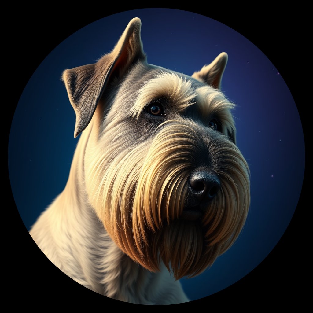 Cosmic medallion portrait of cHD5_329_cHD5_329, a Giant Schnauzer