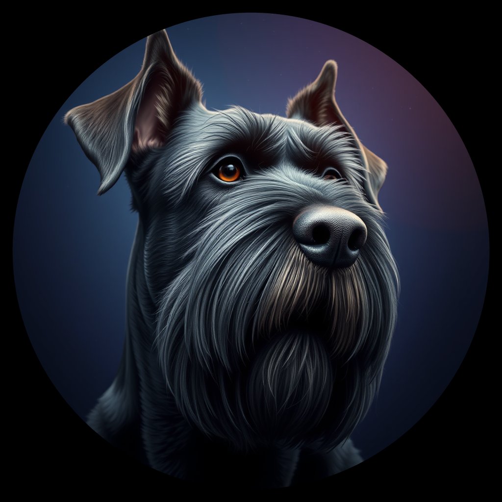 Cosmic medallion portrait of cHD5_330_cHD5_330, a Giant Schnauzer