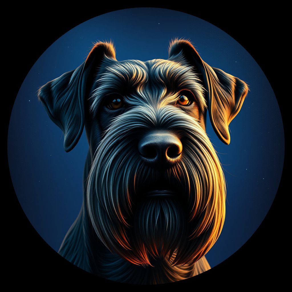 Cosmic medallion portrait of cHD5_331_cHD5_331, a Giant Schnauzer