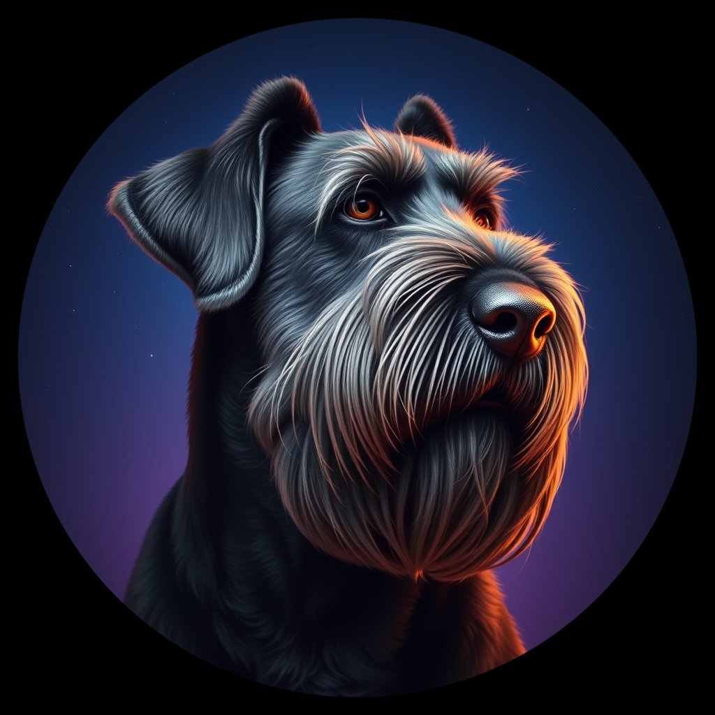 Cosmic medallion portrait of cHD5_333_cHD5_333, a Giant Schnauzer