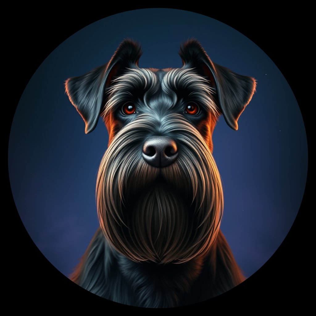 Cosmic medallion portrait of cHD5_335_cHD5_335, a Giant Schnauzer