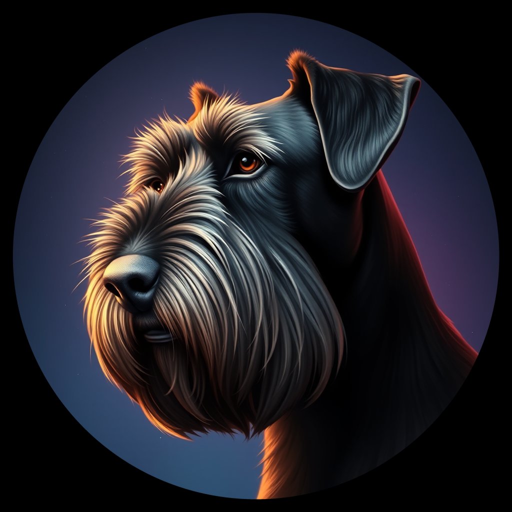 Cosmic medallion portrait of cHD5_336_cHD5_336, a Giant Schnauzer