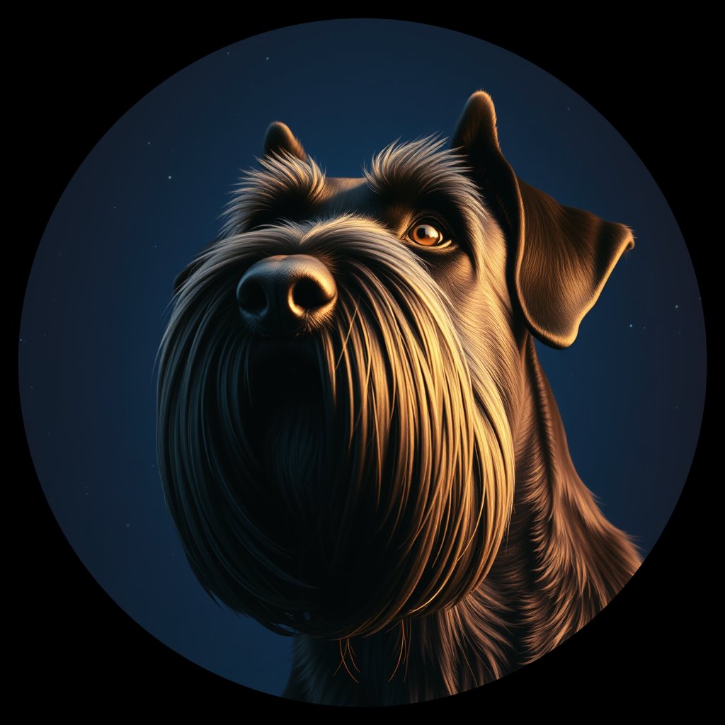 Cosmic medallion portrait of cHD5_339_cHD5_339, a Giant Schnauzer