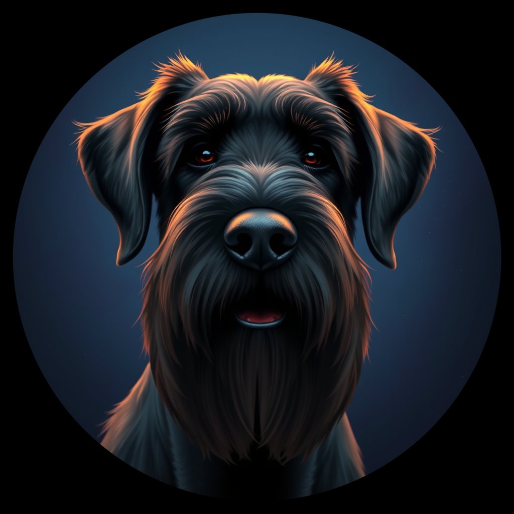Cosmic medallion portrait of cHD5_340_cHD5_340, a Giant Schnauzer