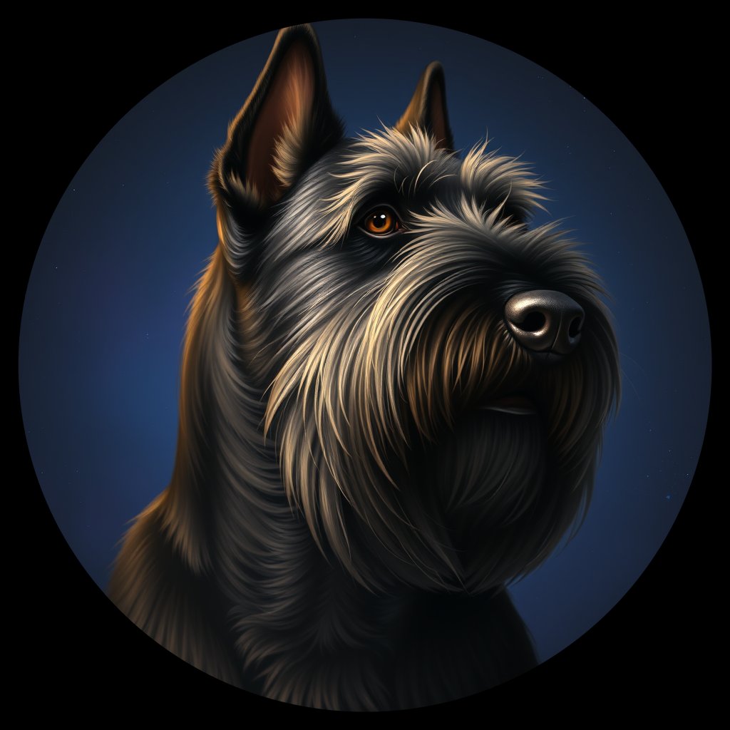 Cosmic medallion portrait of cHD5_341_cHD5_341, a Giant Schnauzer