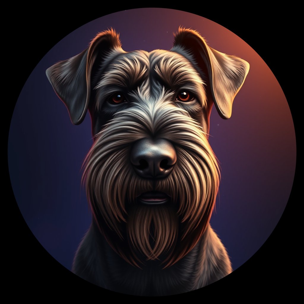 Cosmic medallion portrait of cHD5_345_cHD5_345, a Giant Schnauzer