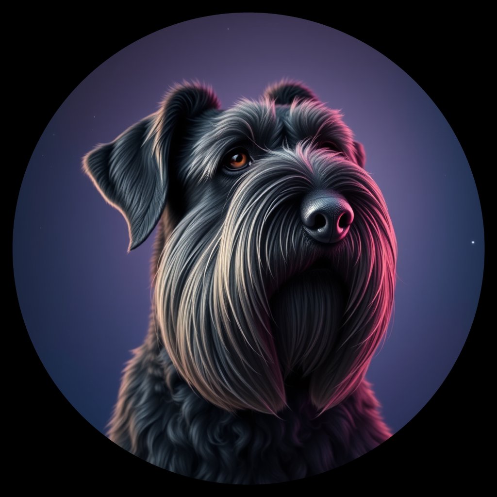 Cosmic medallion portrait of cHD5_346_cHD5_346, a Giant Schnauzer