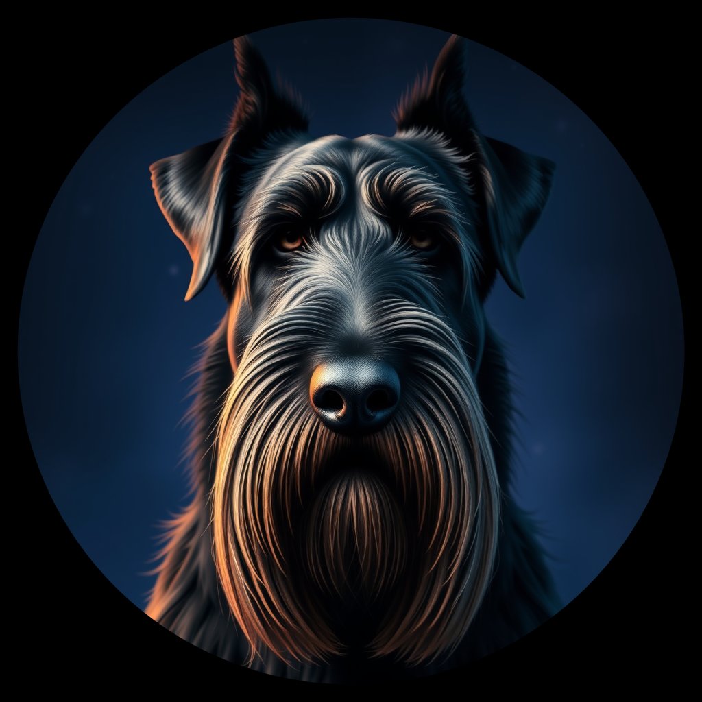 Cosmic medallion portrait of cHD5_351_cHD5_351, a Giant Schnauzer