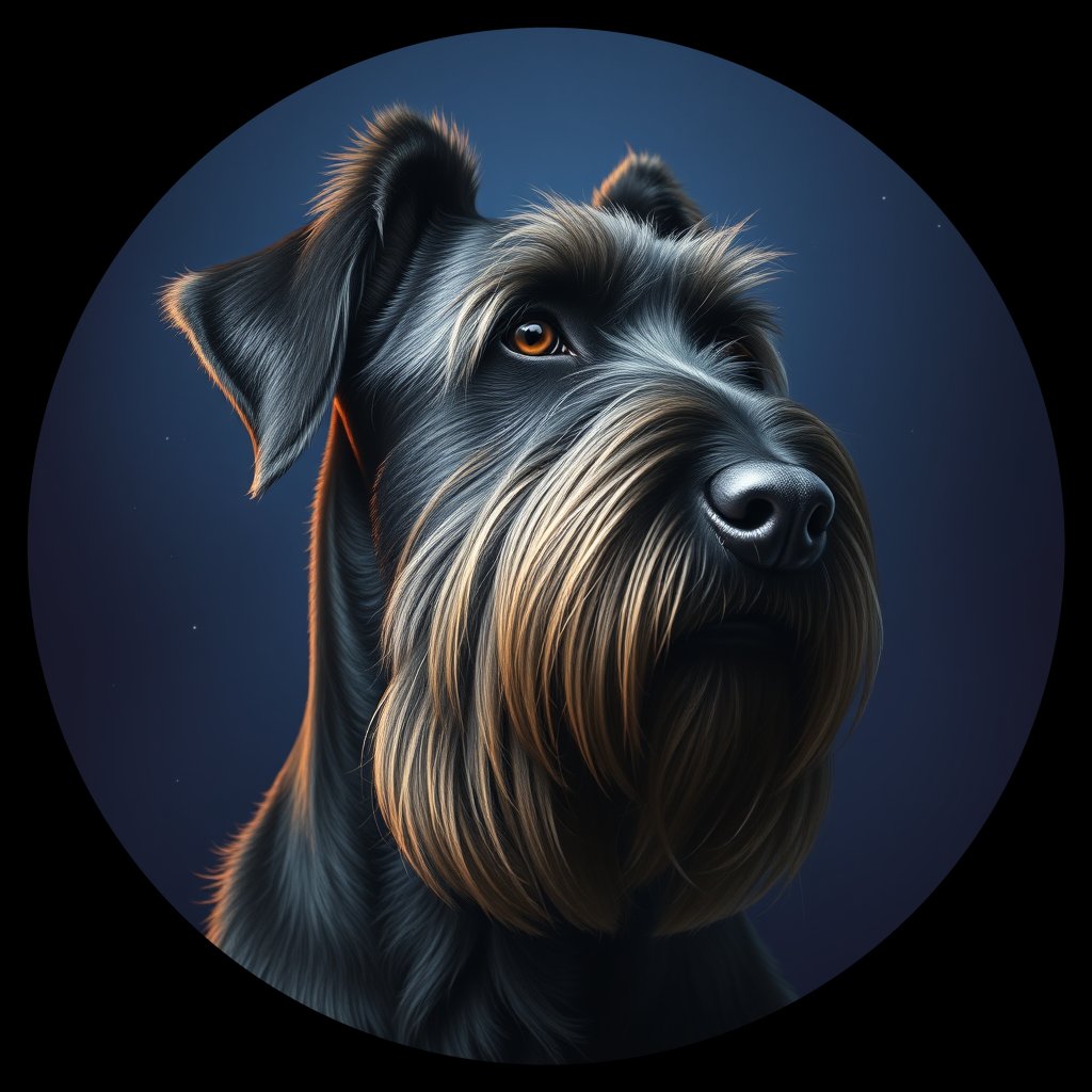 Cosmic medallion portrait of cHD5_352_cHD5_352, a Giant Schnauzer