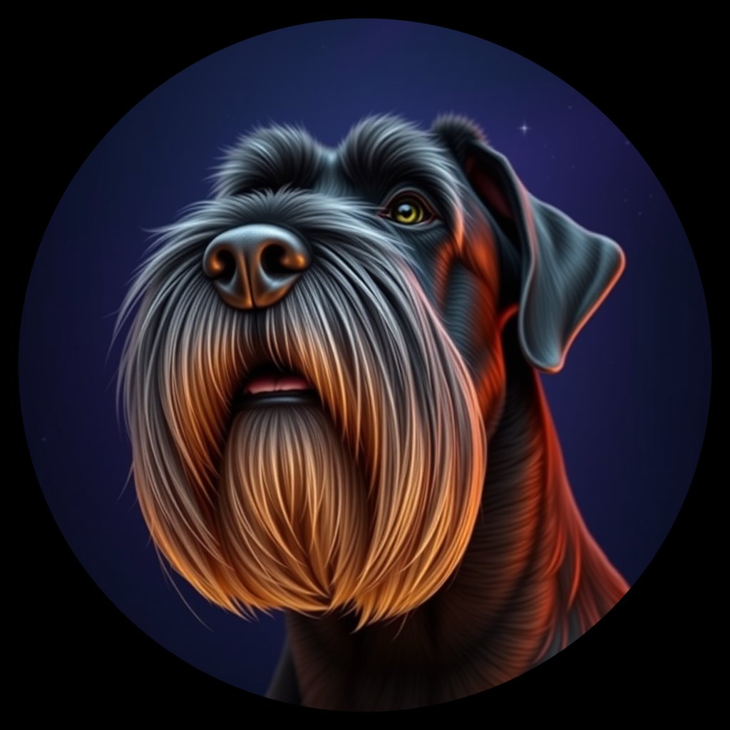 Cosmic medallion portrait of cHD5_354_cHD5_354, a Giant Schnauzer