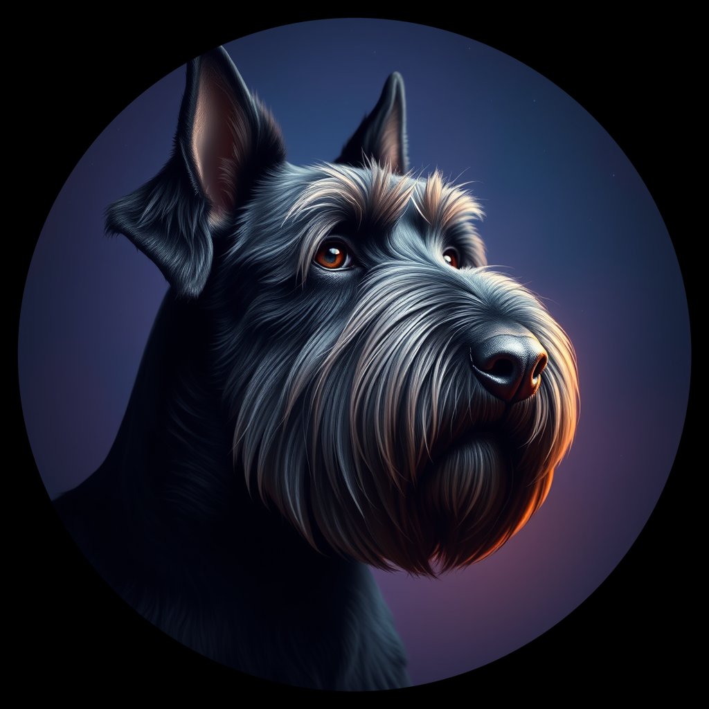 Cosmic medallion portrait of cHD5_356_cHD5_356, a Giant Schnauzer